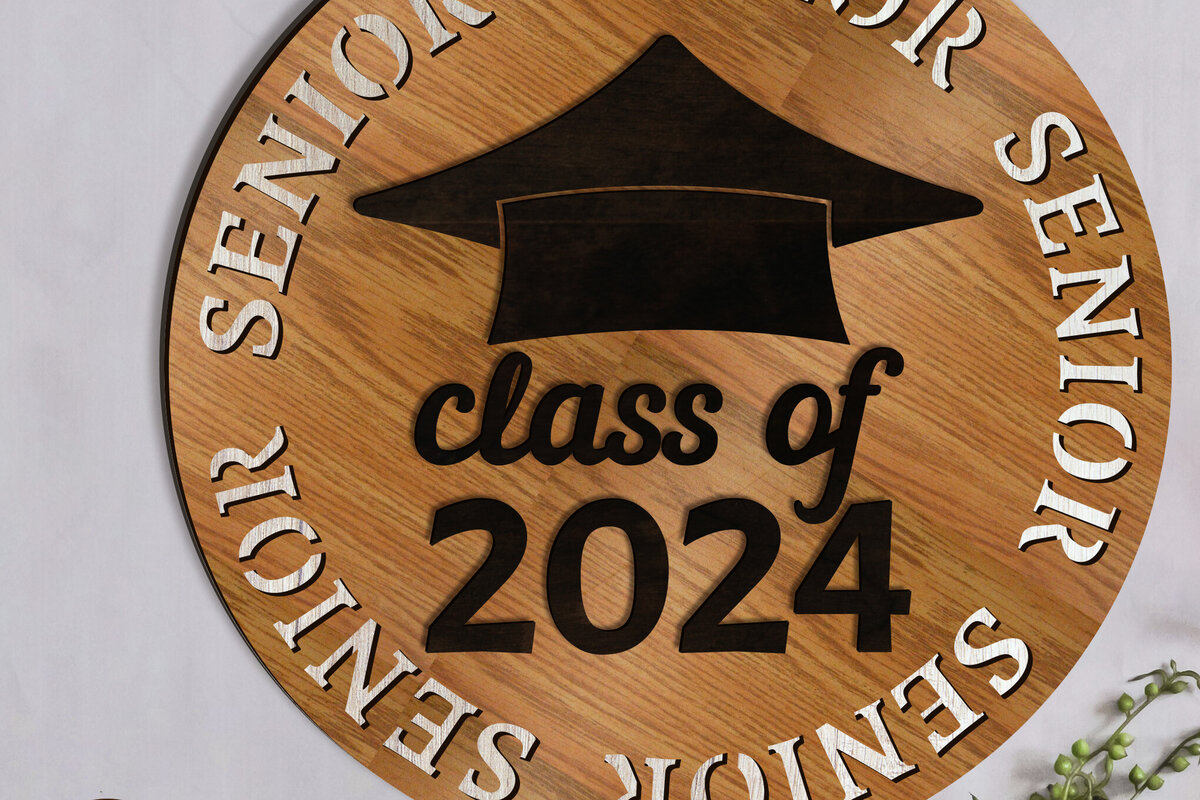 Σετ των 2 Intra απο ξύλο plywood 3mm-4mm πάχος – Στρογγυλή διακόσμηση τοίχου, πρότυπο αποφοίτησης Δίασταση  40x30 cm INTRAFABR-93565198