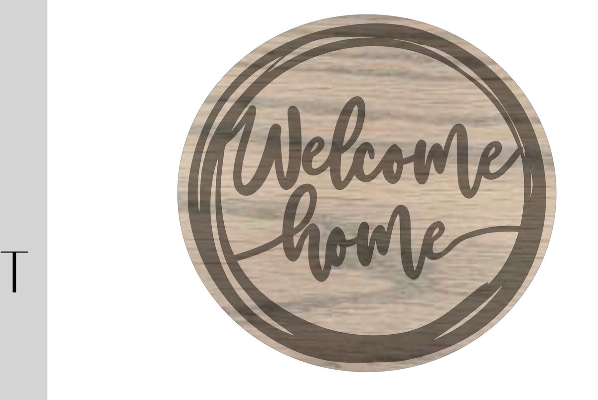 Σετ των 2 Intra απο ξύλο plywood 3mm-4mm πάχος – Στρογγυλό σημάδι καλωσορίσματος στο σπίτι Δίασταση  20x20 cm INTRAFABR-9801078