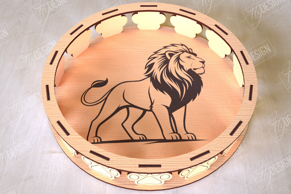 Σετ των 2 Intra απο ξύλο plywood 3mm-4mm πάχος – Στρογγυλό Ξύλινο Κουτί Δώρου | Στάση για επιδόρπιο Δίασταση  20x20 cm INTRAFABR-113997795