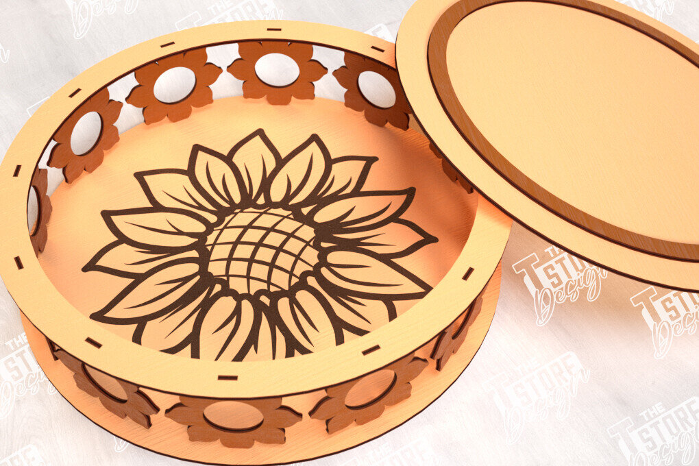 Σετ των 2 Intra απο ξύλο plywood 3mm-4mm πάχος – Στρογγυλό Ξύλινο Κουτί Δώρου | Κουτιά κοσμημάτων |CNC Δίασταση  20x20 cm INTRAFABR-114244143