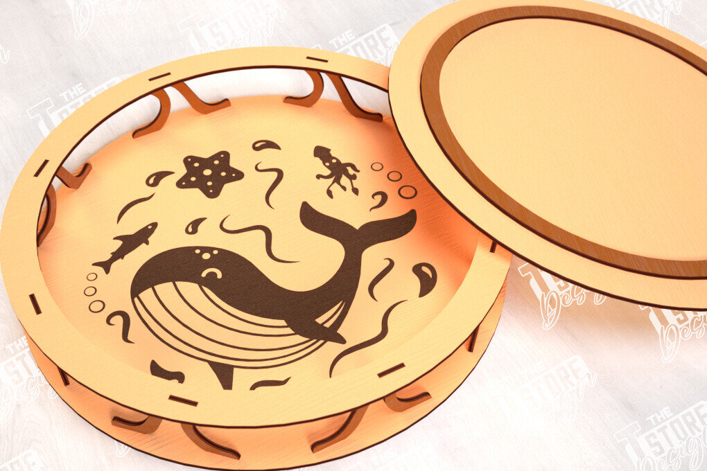 Σετ των 2 Intra απο ξύλο plywood 3mm-4mm πάχος – Στρογγυλό Ξύλινο Κουτί Δώρου | Κουτιά κοσμημάτων |CNC Δίασταση  20x20 cm INTRAFABR-114244051