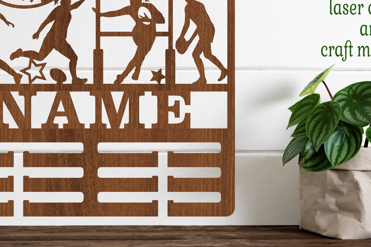 Σετ των 2 Intra απο ξύλο plywood 3mm-4mm πάχος – Όνομα κατόχου μεταλλίου ράγκμπι Laser Δίασταση  20x20 cm INTRAFABR-73557698