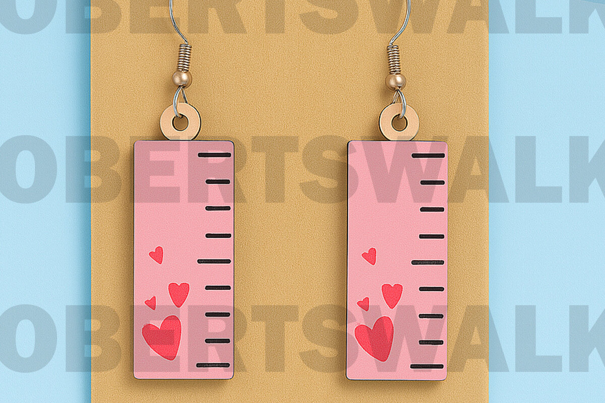 Σετ των 3 Intra απο ξύλο plywood 3mm-4mm πάχος – Σκουλαρίκια χάρακας Αρχείο κοπής με λέιζερ Δίασταση  5x5 cm INTRAFABR-124968296