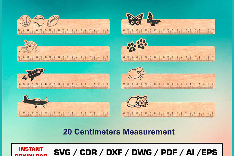 Σετ των 2 Intra απο ξύλο plywood 3mm-4mm πάχος – Αρχείο κοπής με λέιζερ χάρακα Δίασταση  20x20 cm INTRAFABR-105288546