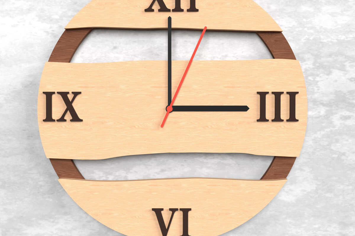 Intra απο ξύλο plywood 3mm-4mm πάχος – Ρολόι τοίχου ρουστίκ βαρελιού - Δίασταση  40x30 cm INTRAFABR-118392844