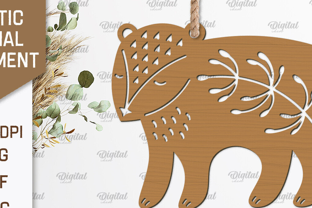 Σετ των 2 Intra απο ξύλο plywood 3mm-4mm πάχος – Ρουστίκ στολίδι με λέιζερ κοπή Δίασταση  20x20 cm INTRAFABR-102233073