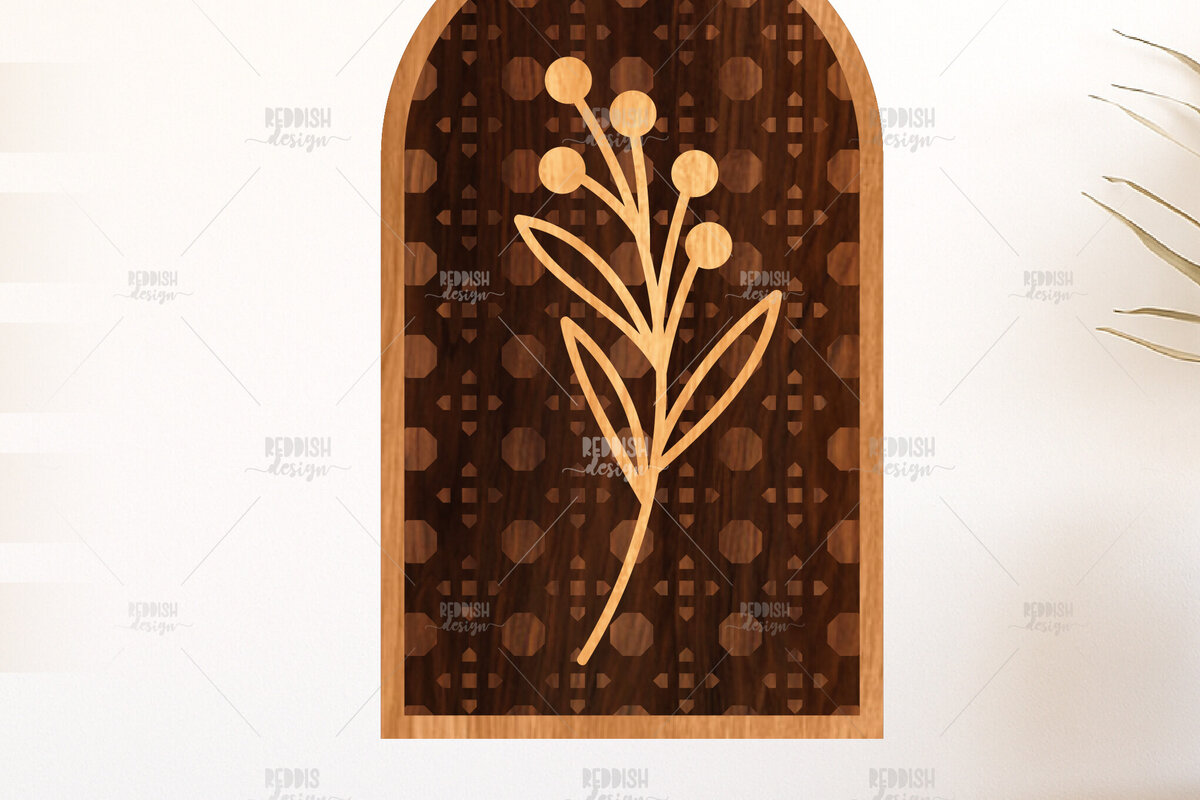 Σετ των 2 Intra απο ξύλο plywood 3mm-4mm πάχος – Ρουστίκ Βοτανική Τέχνη στελέχους Δίασταση  20x20 cm INTRAFABR-124968602