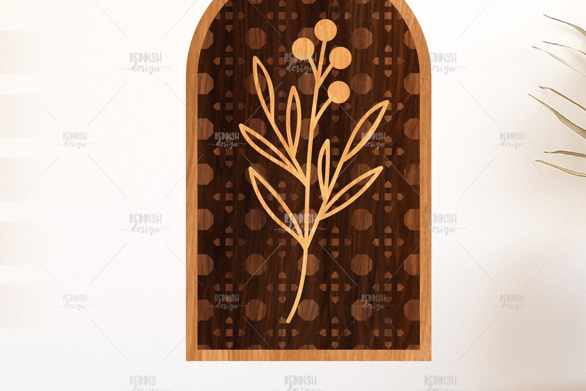 Σετ των 2 Intra απο ξύλο plywood 3mm-4mm πάχος – Ρουστίκ Βοτανική Τέχνη στελέχους Δίασταση  20x20 cm INTRAFABR-124968576