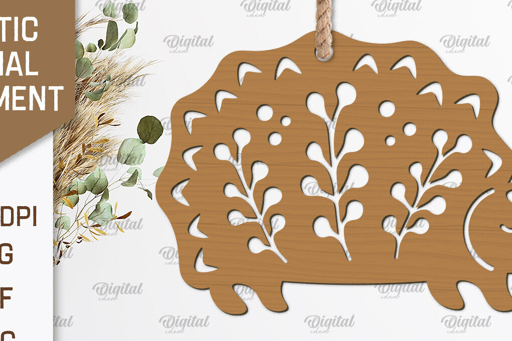 Σετ των 2 Intra απο ξύλο plywood 3mm-4mm πάχος – Ρουστίκ Σκαντζόχοιρος Στολίδι με λέιζερ Δίασταση  20x20 cm INTRAFABR-102233054