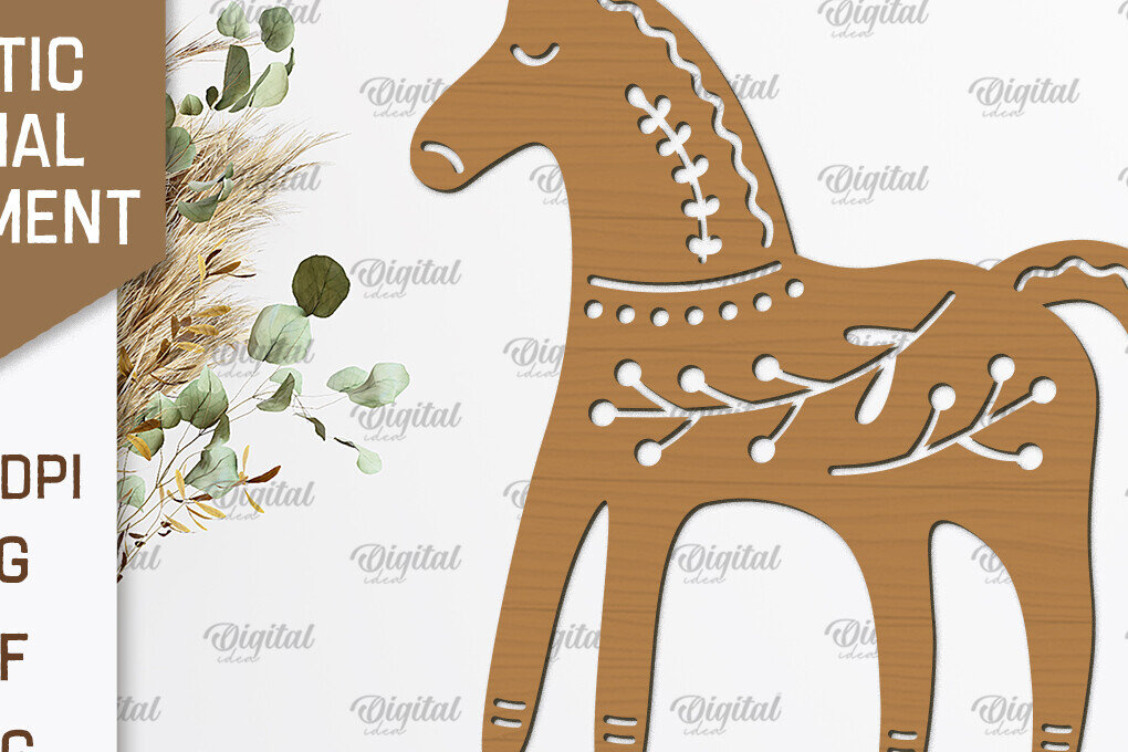 Σετ των 2 Intra απο ξύλο plywood 3mm-4mm πάχος – Ρουστίκ στολίδι αλόγου κοπής με λέιζερ Δίασταση  20x20 cm INTRAFABR-102232939