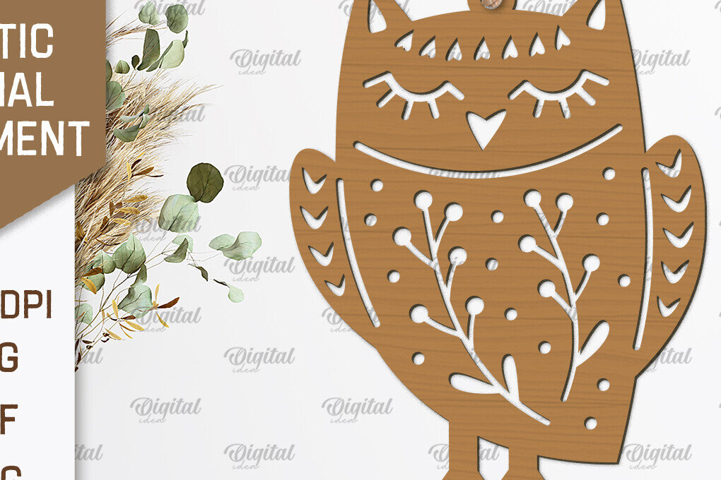 Σετ των 2 Intra απο ξύλο plywood 3mm-4mm πάχος – Ρουστίκ στολίδι για κουκουβάγια Δίασταση  20x20 cm INTRAFABR-102233028