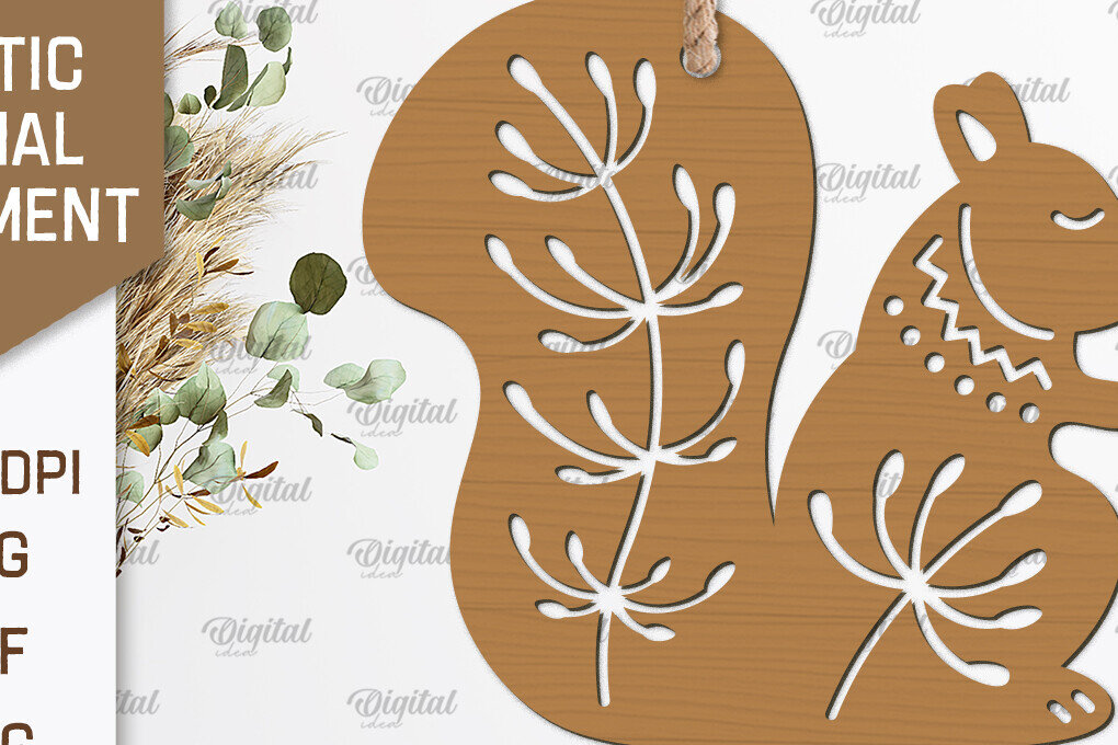 Σετ των 2 Intra απο ξύλο plywood 3mm-4mm πάχος – Ρουστίκ στολίδι σκίουρος Δίασταση  20x20 cm INTRAFABR-102233124