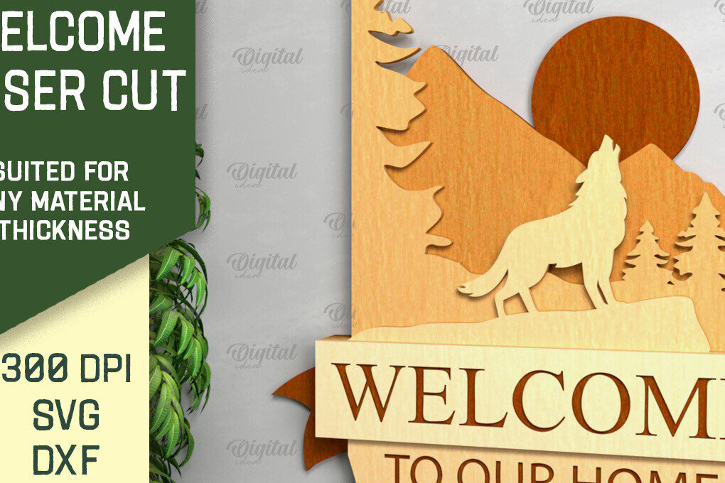 Σετ των 2 Intra απο ξύλο plywood 3mm-4mm πάχος – Ρουστίκ καλωσόρισμα με λέιζερ. Σημάδι καλωσορίσματος Δίασταση  20x20 cm INTRAFABR-92143710