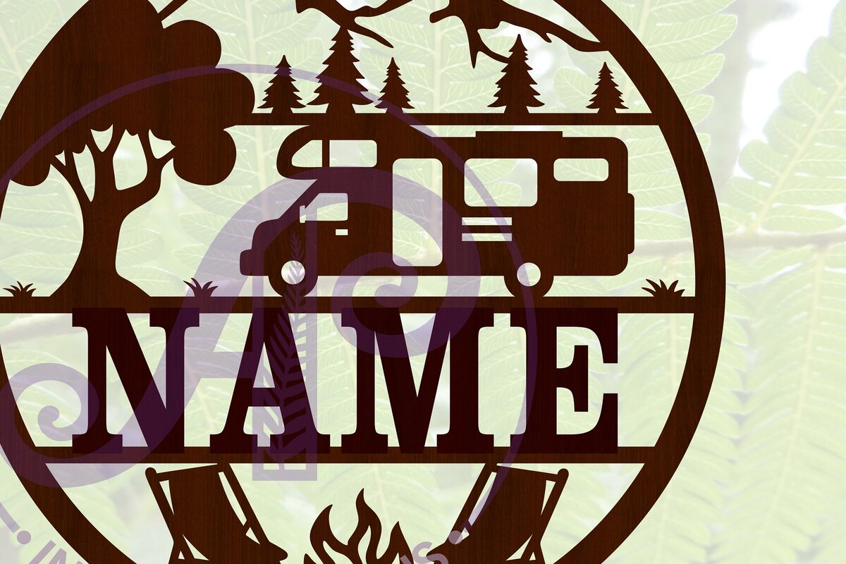 Intra απο ξύλο plywood 3mm-4mm πάχος – Αρχείο περικοπής Name Sign Camper Δίασταση  40x30 cm INTRAFABR-67416174