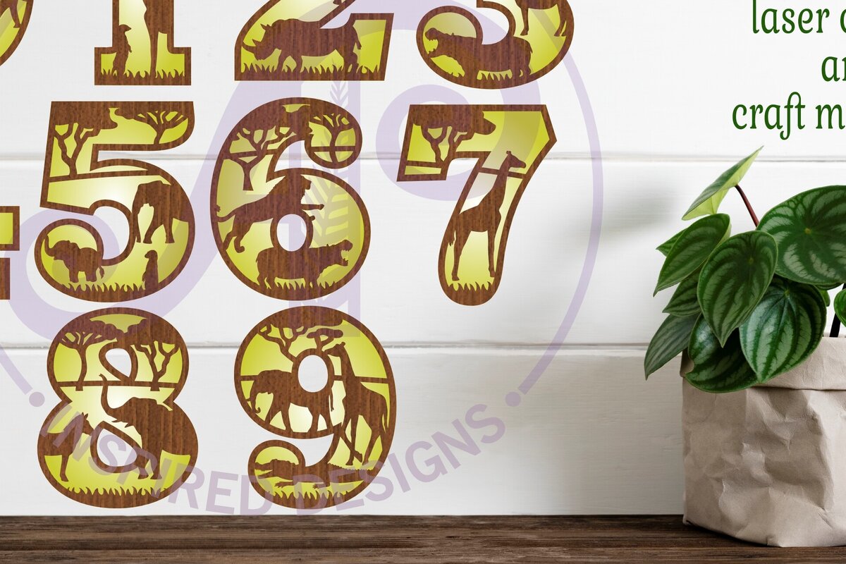 Intra απο ξύλο plywood 3mm-4mm πάχος – Σαφάρι Ζώο αριθμός δύο επιπέδων τοίχου Δίασταση  40x30 cm INTRAFABR-98089287