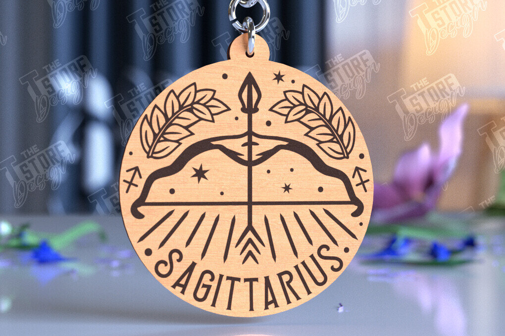 Σετ των 3 Intra απο ξύλο plywood 3mm-4mm πάχος – Μπρελόκ Τοξότης | Ζώδιο | CNC Δίασταση  5x5 cm INTRAFABR-98273106