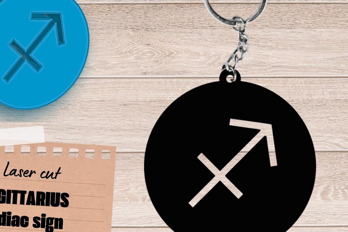 Σετ των 2 Intra απο ξύλο plywood 3mm-4mm πάχος – Ζώδιο Τοξότης, Ουράνιος Δίασταση  20x20 cm INTRAFABR-106316647