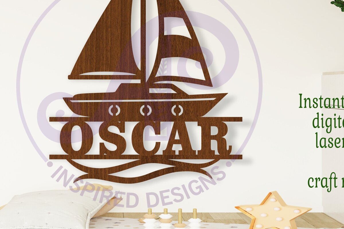 Σετ των 2 Intra απο ξύλο plywood 3mm-4mm πάχος – Σήμα ονόματος ιστιοπλοϊκού σκάφους Δίασταση  20x20 cm INTRAFABR-105899789