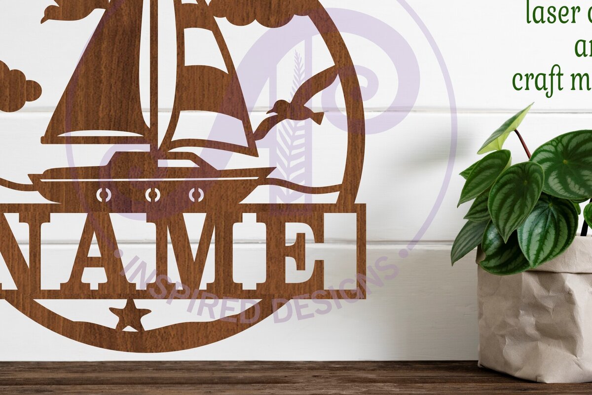 Σετ των 2 Intra απο ξύλο plywood 3mm-4mm πάχος – Σήμα ονόματος ιστιοπλοϊκού σκάφους Δίασταση  20x20 cm INTRAFABR-99238404