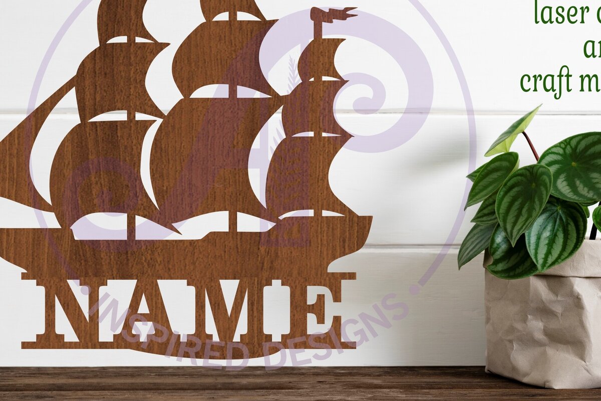 Σετ των 2 Intra απο ξύλο plywood 3mm-4mm πάχος – Σήμα ονόματος ιστιοφόρου Δίασταση  20x20 cm INTRAFABR-93489308