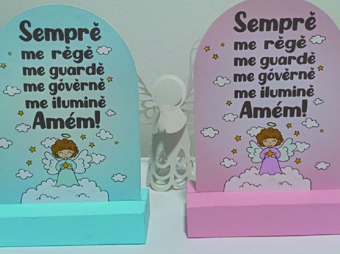 Σετ των 2 Intra απο ξύλο plywood 3mm-4mm πάχος – Άγιος Άγγελος του Κυρίου Πλακέτα για το Παιδί Δίασταση  20x20 cm INTRAFABR-115072494