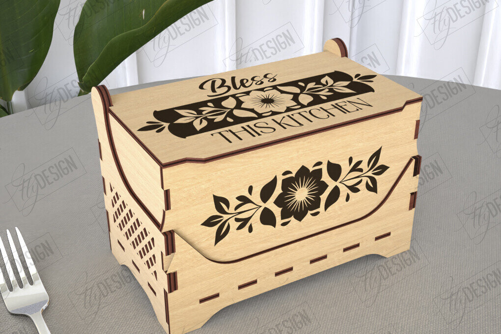 Σετ των 2 Intra απο ξύλο plywood 3mm-4mm πάχος – Κουτί αλατιού | Είδη κουζίνας | Κουτί αποθήκευσης Δίασταση  20x20 cm INTRAFABR-113918733