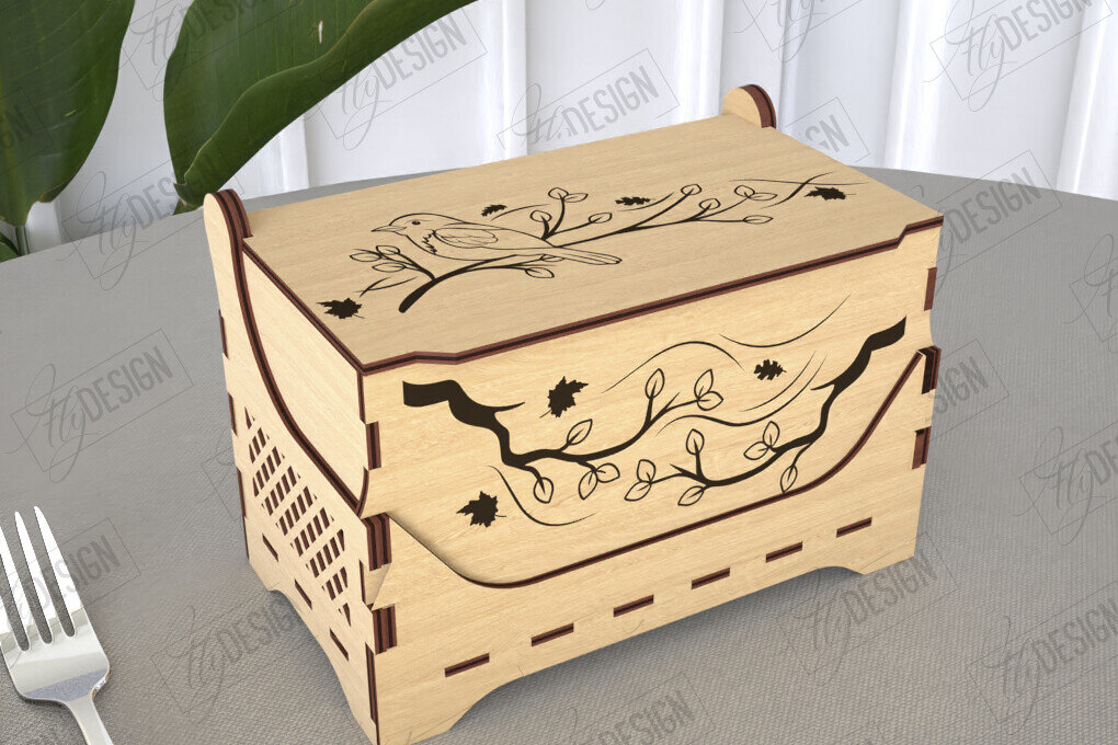 Σετ των 2 Intra απο ξύλο plywood 3mm-4mm πάχος – Κουτί αλατιού | Είδη κουζίνας | Κουτί αποθήκευσης Δίασταση  20x20 cm INTRAFABR-113918756