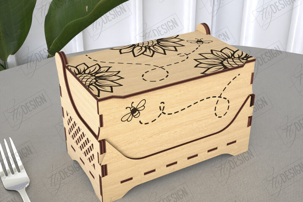 Σετ των 2 Intra απο ξύλο plywood 3mm-4mm πάχος – Κουτί αλατιού | Είδη κουζίνας | Κουτί αποθήκευσης Δίασταση  20x20 cm INTRAFABR-113918777