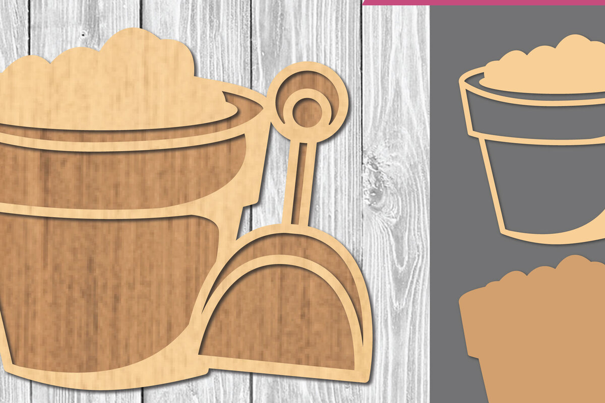 Σετ των 2 Intra απο ξύλο plywood 3mm-4mm πάχος – Sand BeachDecoration Δίασταση  20x20 cm INTRAFABR-109411693