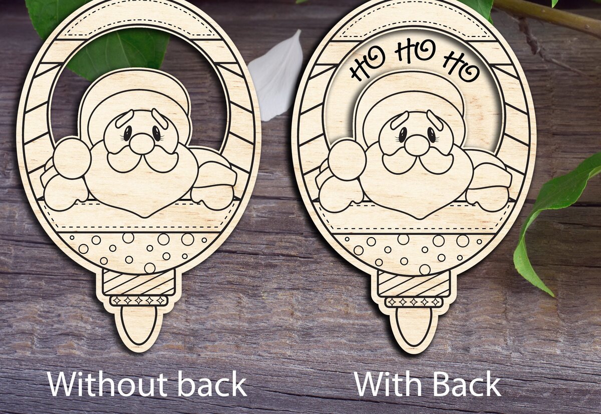 Σετ των 2 Intra απο ξύλο plywood 3mm-4mm πάχος – Άγιος Βασίλης τρισδιάστατο χριστουγεννιάτικο στολίδι Δίασταση  20x20 cm INTRAFABR-31513061