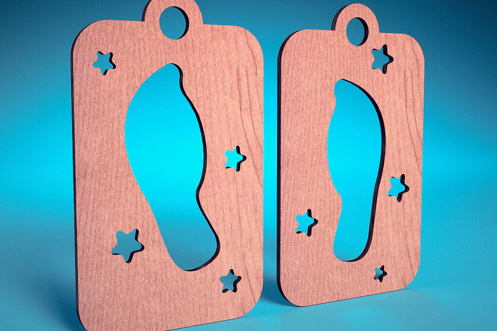 Σετ των 2 Intra απο ξύλο plywood 3mm-4mm πάχος – Santa Boot Stencil | Δίασταση  20x20 cm INTRAFABR-72093132