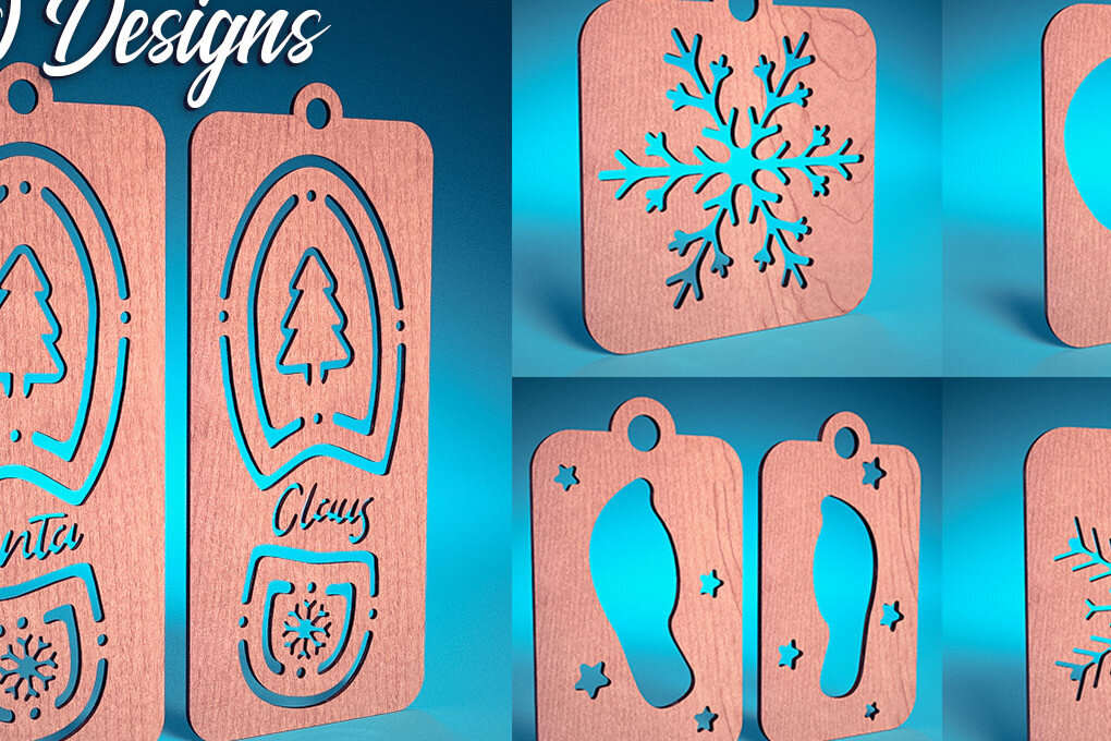 Σετ των 2 Intra απο ξύλο plywood 3mm-4mm πάχος – Santa Boot Stencil | Δίασταση  20x20 cm INTRAFABR-72093006