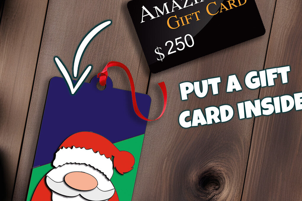 Σετ των 2 Intra απο ξύλο plywood 3mm-4mm πάχος – Θήκη χρημάτων για χριστουγεννιάτικη κάρτα δώρων Santa Δίασταση  20x20 cm INTRAFABR-108580458