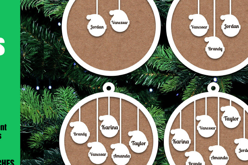 Σετ των 2 Intra απο ξύλο plywood 3mm-4mm πάχος – Χριστουγεννιάτικα στολίδια Άγιου Βασίλη Δίασταση  20x20 cm INTRAFABR-20701893