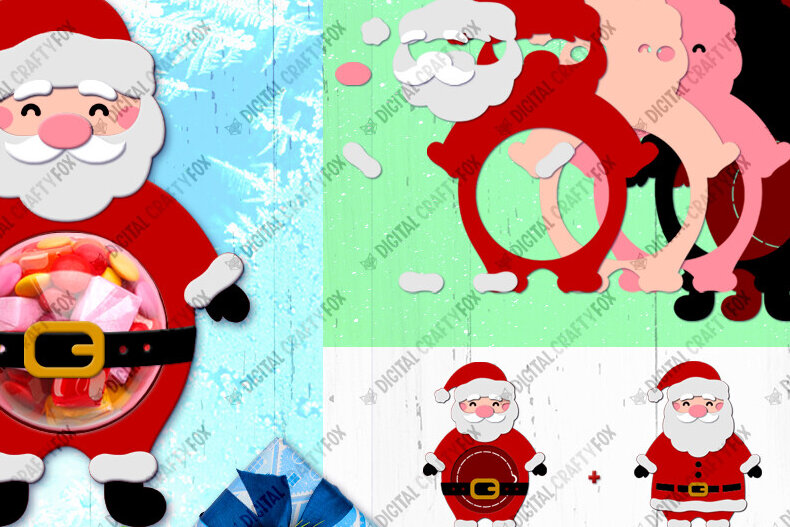 Σετ των 2 Intra απο ξύλο plywood 3mm-4mm πάχος – Santa Claus Candy Dome, τρισδιάστατο χριστουγεννιάτικο παιχνίδι Δίασταση  20x20 cm INTRAFABR-79991355