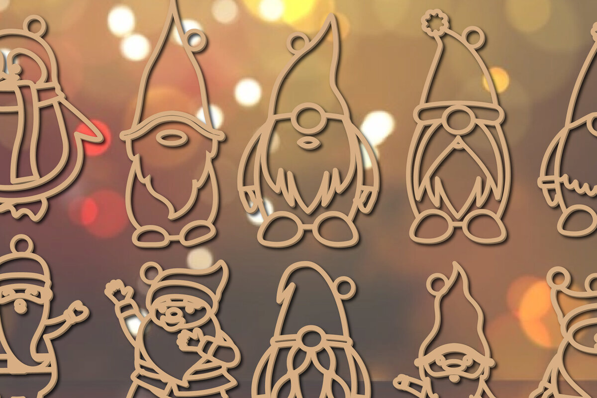 Σετ των 2 Intra απο ξύλο plywood 3mm-4mm πάχος – Άγιος Βασίλης - Πακέτο Χριστουγεννιάτικων Διακοσμήσεων Δίασταση  20x20 cm INTRAFABR-19452456