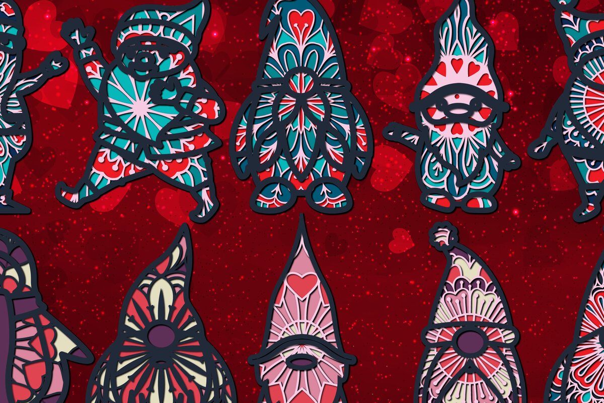 Σετ των 2 Intra απο ξύλο plywood 3mm-4mm πάχος – Πακέτο Layer Santa Claus Valentine Δίασταση  20x20 cm INTRAFABR-23244932