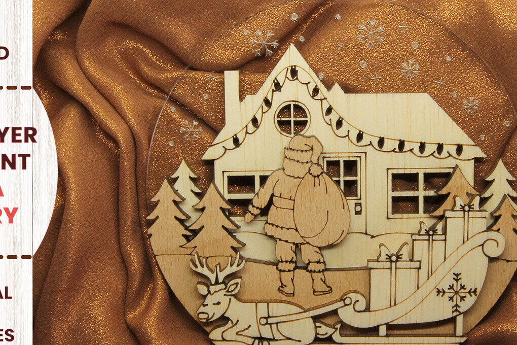 Σετ των 2 Intra απο ξύλο plywood 3mm-4mm πάχος – Στολίδι για τα δώρα του Άγιου Βασίλη Δίασταση  20x20 cm INTRAFABR-82458378