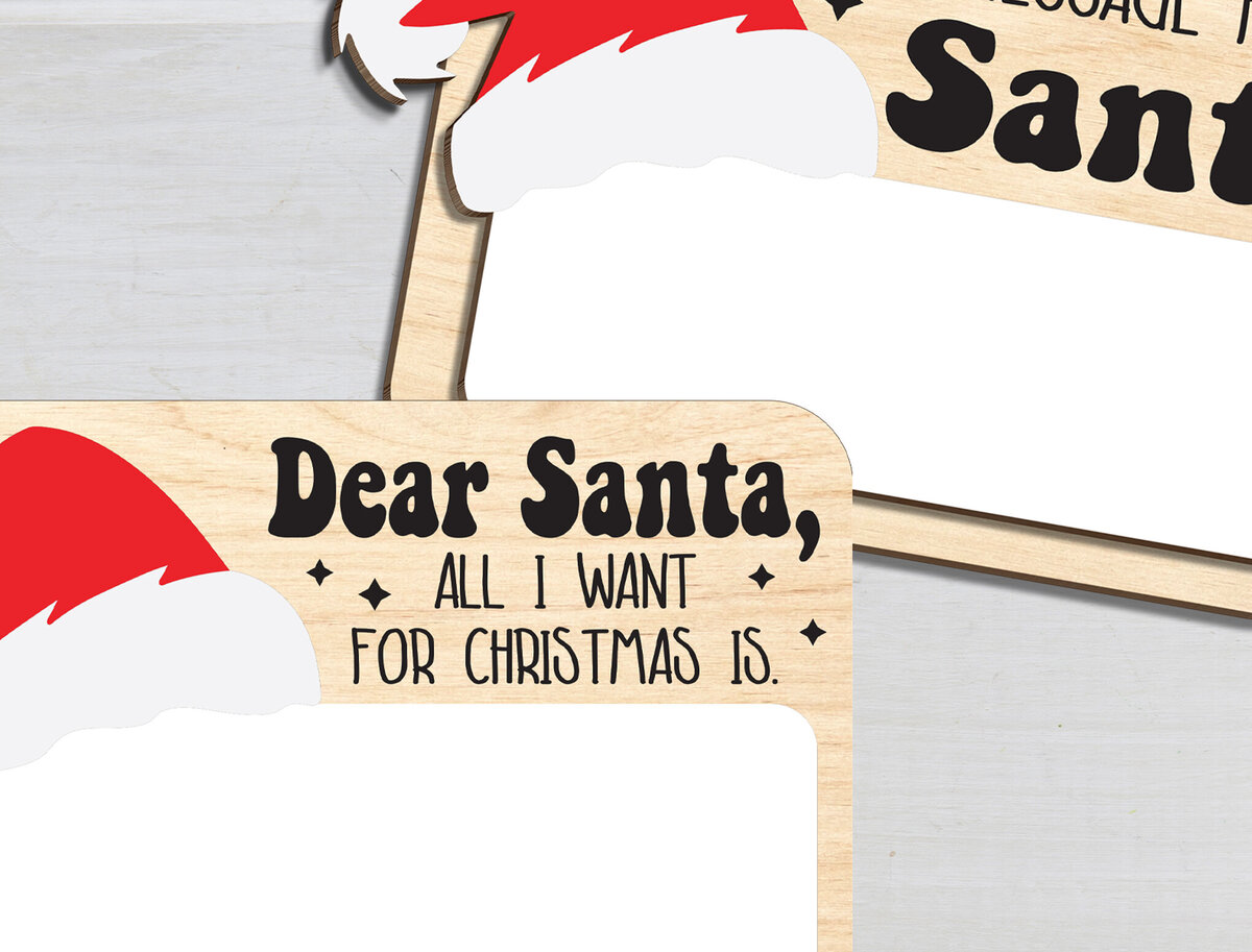 Σετ των 2 Intra απο ξύλο plywood 3mm-4mm πάχος – Αρχείο Πίνακα Μηνυμάτων Santa Δίασταση  20x20 cm INTRAFABR-101832645