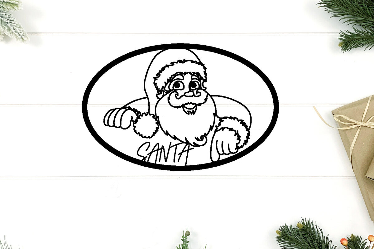 Σετ των 2 Intra απο ξύλο plywood 3mm-4mm πάχος – Αρχείο κοπής με λέιζερ Santa Metal Wall Art Δίασταση  40x30 cm INTRAFABR-97642753