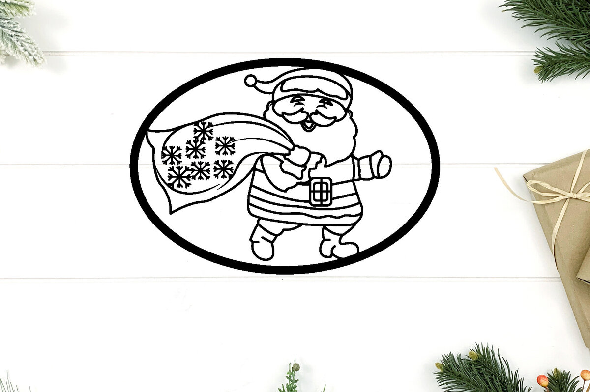 Intra απο ξύλο plywood 3mm-4mm πάχος – Αρχείο κοπής με λέιζερ Santa Metal Wall Art Δίασταση  40x30 cm INTRAFABR-97642832