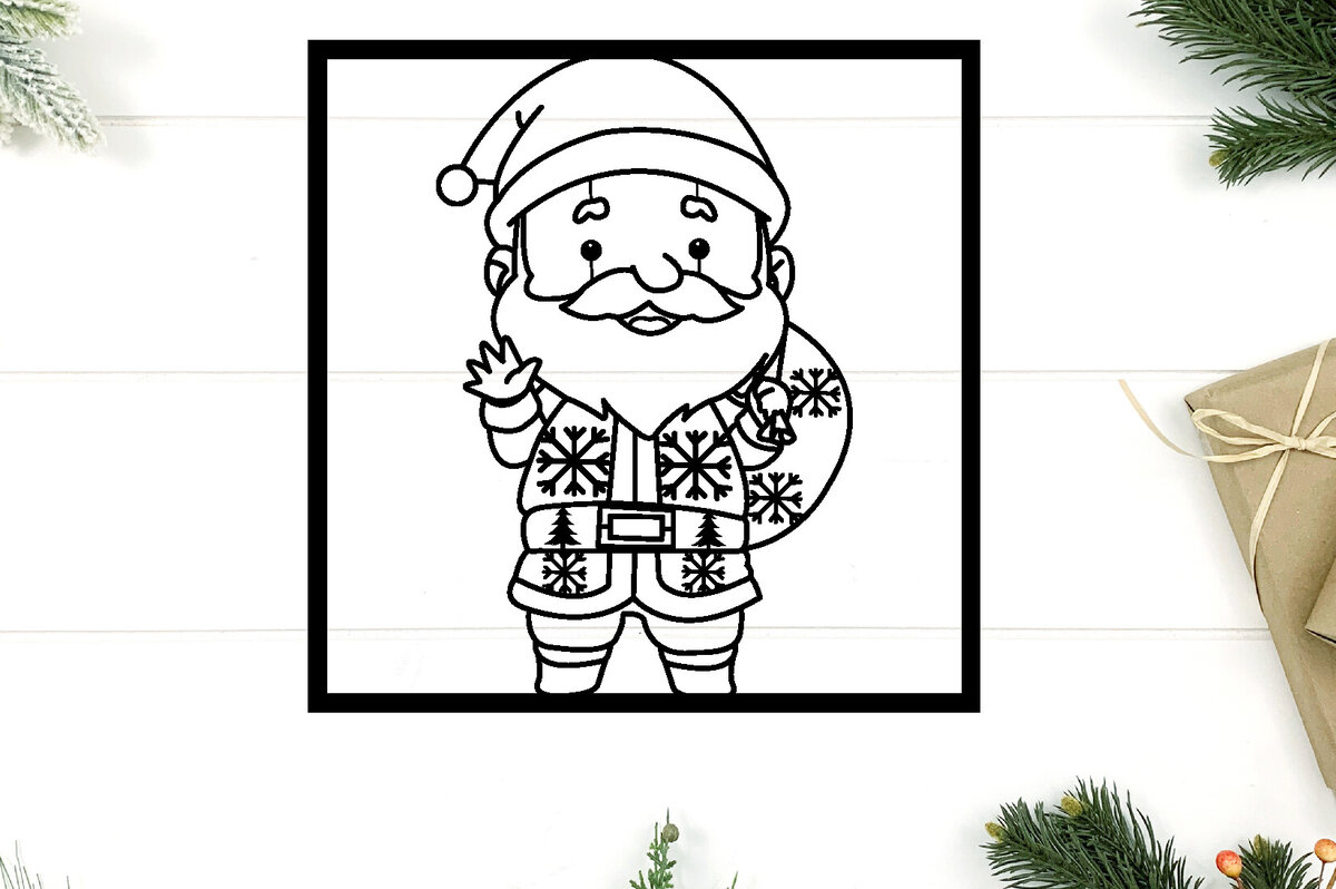 Intra απο ξύλο plywood 3mm-4mm πάχος – Αρχείο κοπής με λέιζερ Santa Metal Wall Art Δίασταση  40x30 cm INTRAFABR-97386048