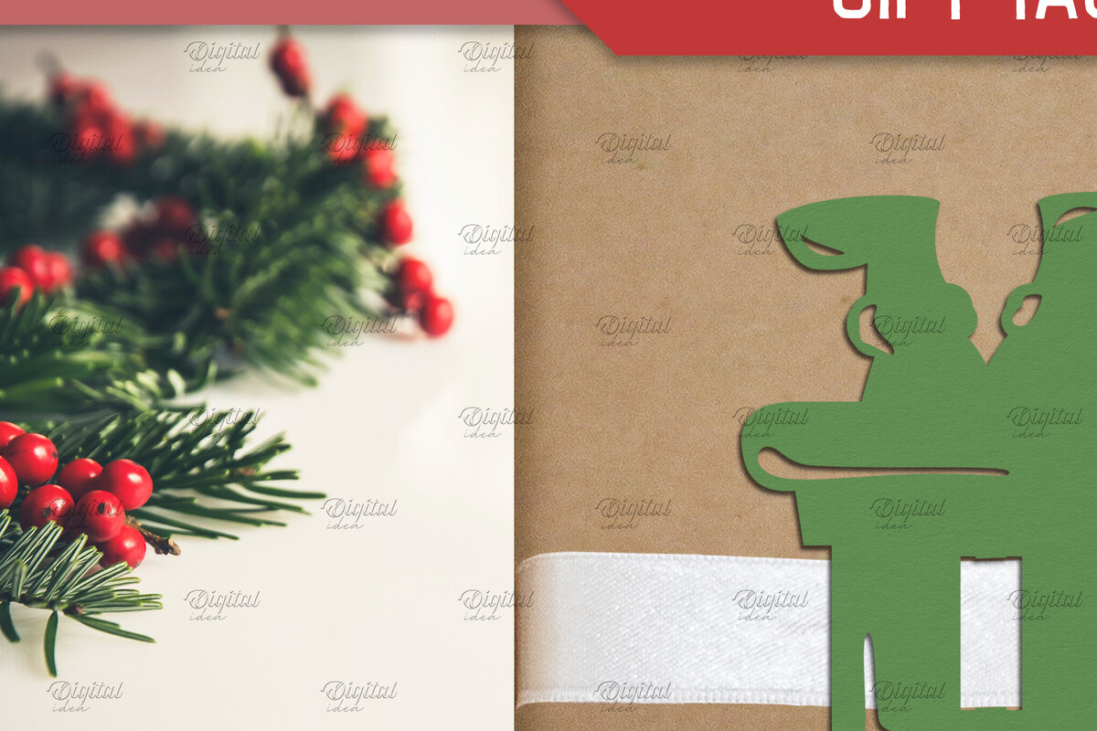 Σετ των 2 Intra απο ξύλο plywood 3mm-4mm πάχος – Santa. Χαρτί δώρου με κορδέλα Χριστουγέννων Δίασταση  20x20 cm INTRAFABR-83087228