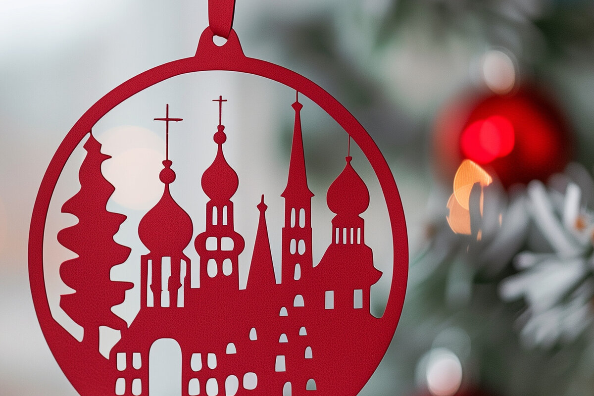 Σετ των 2 Intra απο ξύλο plywood 3mm-4mm πάχος – Santa Town Single Δίασταση  20x20 cm INTRAFABR-91369177