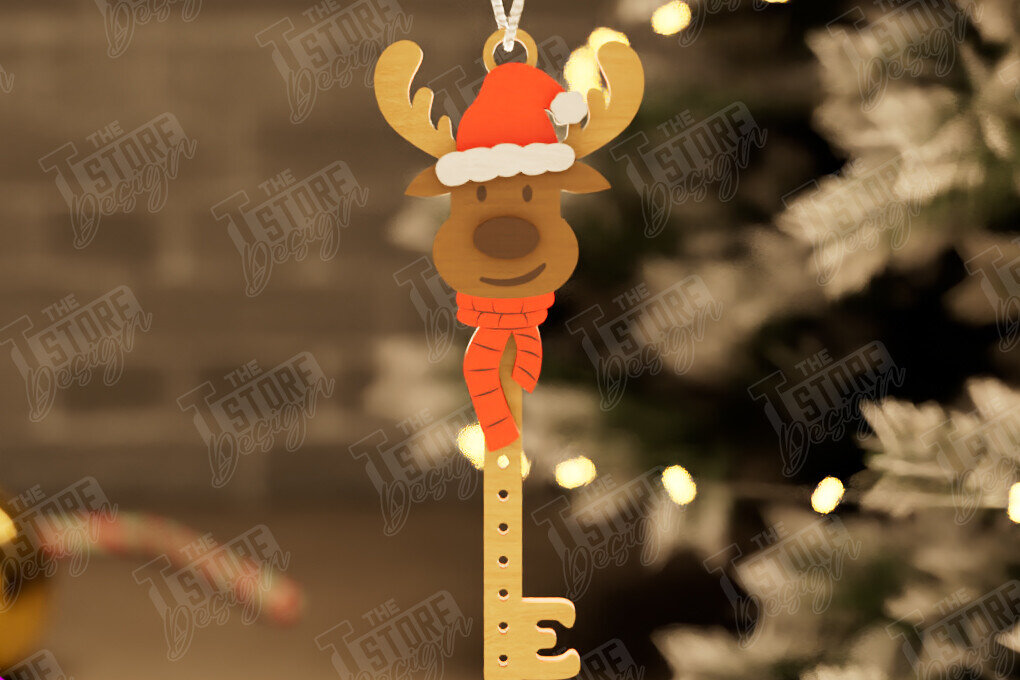 Σετ των 2 Intra απο ξύλο plywood 3mm-4mm πάχος – Το μαγικό κλειδί του Άγιου Βασίλη | Παιχνίδι Χριστουγεννιάτικου Δέντρου Δίασταση  20x20 cm INTRAFABR-105748096