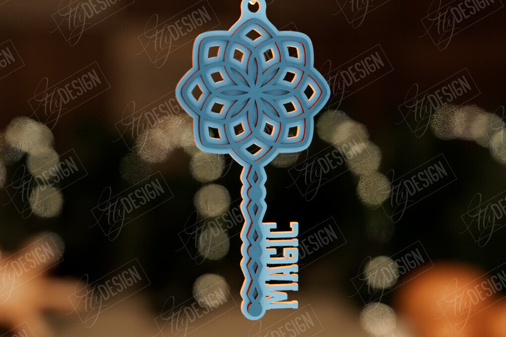 Σετ των 2 Intra απο ξύλο plywood 3mm-4mm πάχος – Το μαγικό κλειδί του Άγιου Βασίλη | Παιχνίδι Χριστουγεννιάτικου Δέντρου Δίασταση  20x20 cm INTRAFABR-105990651