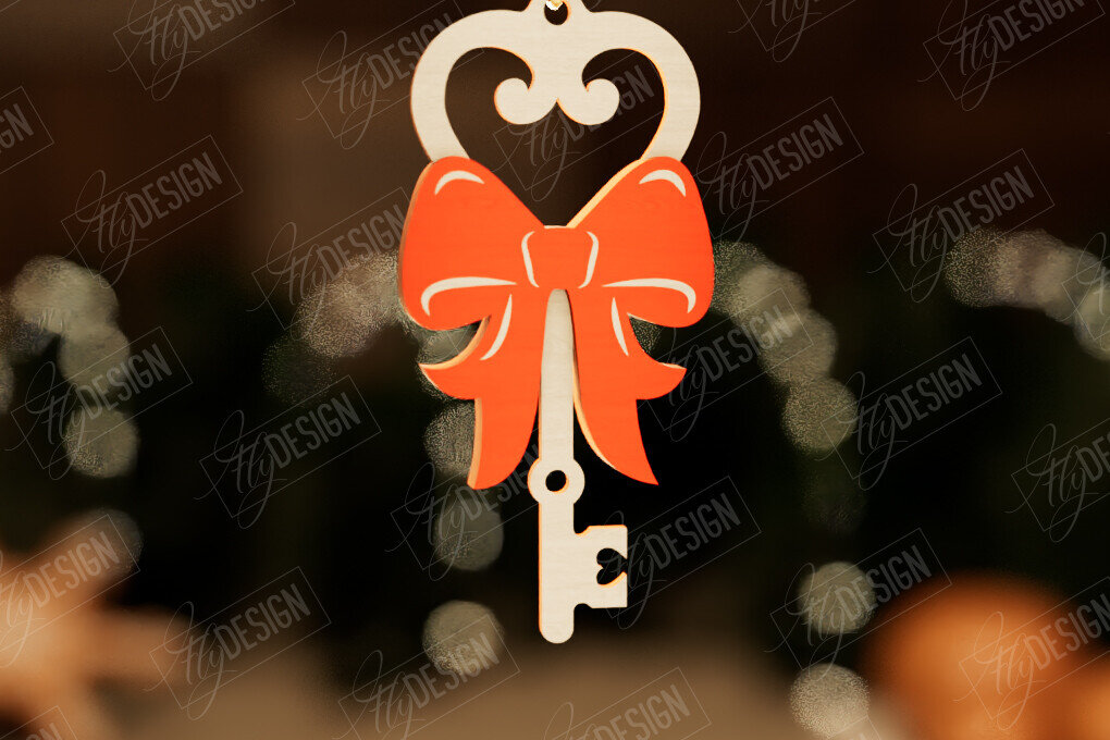 Σετ των 2 Intra απο ξύλο plywood 3mm-4mm πάχος – Το μαγικό κλειδί του Άγιου Βασίλη | Παιχνίδι Χριστουγεννιάτικου Δέντρου Δίασταση  20x20 cm INTRAFABR-105990681