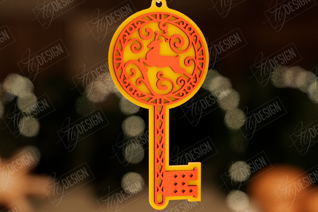 Σετ των 2 Intra απο ξύλο plywood 3mm-4mm πάχος – Το μαγικό κλειδί του Άγιου Βασίλη | Παιχνίδι Χριστουγεννιάτικου Δέντρου Δίασταση  20x20 cm INTRAFABR-105990761