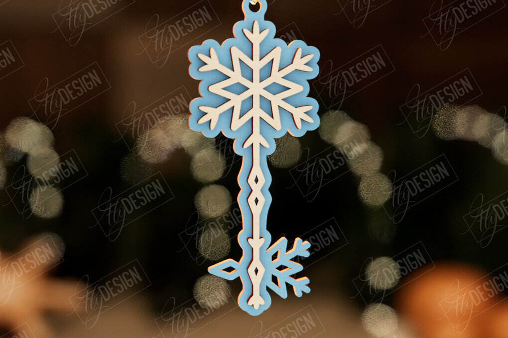 Σετ των 2 Intra απο ξύλο plywood 3mm-4mm πάχος – Το μαγικό κλειδί του Άγιου Βασίλη | Παιχνίδι Χριστουγεννιάτικου Δέντρου Δίασταση  20x20 cm INTRAFABR-105991439