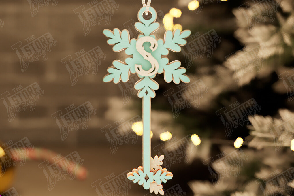 Σετ των 2 Intra απο ξύλο plywood 3mm-4mm πάχος – Το μαγικό κλειδί του Άγιου Βασίλη | Παιχνίδι Χριστουγεννιάτικου Δέντρου Δίασταση  20x20 cm INTRAFABR-105748052